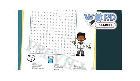 grade 1 matter word search worksheet