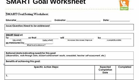 smart goals worksheets example