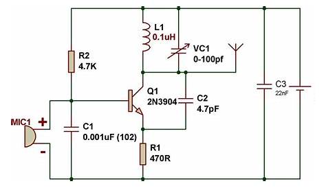 mini fm transmitter circuit diagram schematic