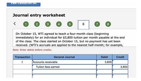 journal entry worksheets