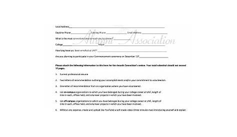 printable nomination form template
