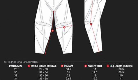 youth dirt bike gear size chart