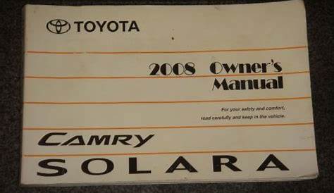2008 toyota solara convertible owners manual