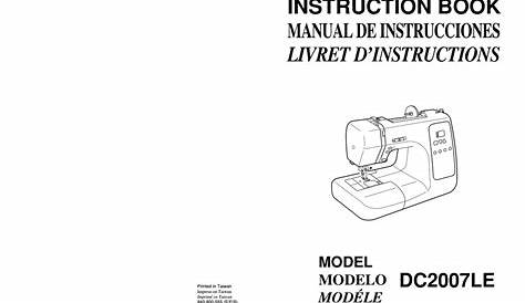 JANOME DC2007LE INSTRUCTION BOOK Pdf Download | ManualsLib