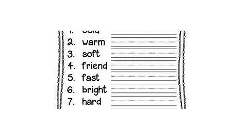 list of synonyms for 3rd grade