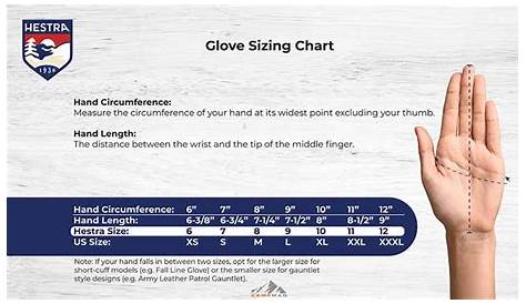 hestra women's ski gloves size chart