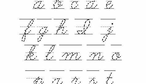 Cursive alphabet: Cursive Alphabet Handwriting Worksheet A-Z Lowerca