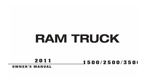 Ram 1500-2500-3500 2011 Owner's Manual has been published on