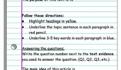 informational text worksheets