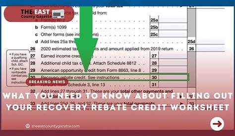 recovery rebate credit 2021 worksheets