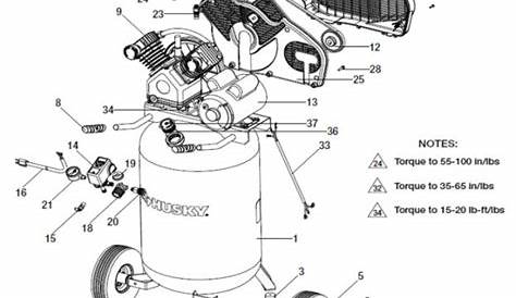 Husky 30 Gallon Air Compressor, C302H - Parts