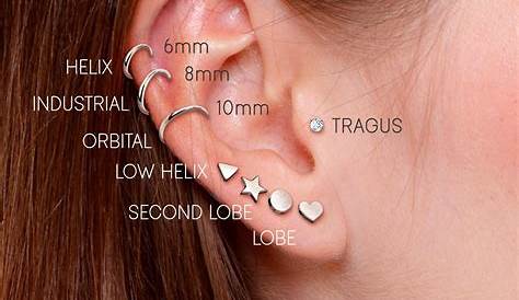 Body Piercing Charts | Ears, Jewelry Sizes, Gauge Info in 2021 | Ear