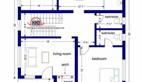 Floor plan and elevation of 1925 sq.feet villa | House Design Plans