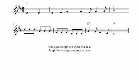 Free Music Sheets For Alto Saxophone Printable - Printable Templates