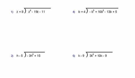 Dividing Polynomials By Monomials Worksheet - Davezan