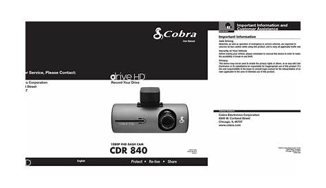 COBRA CDR 840 USER MANUAL Pdf Download | ManualsLib