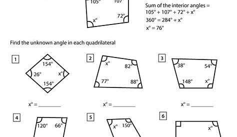 quadrilaterals worksheets