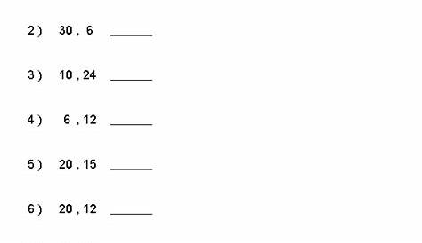 Factoring And Multiples Worksheets