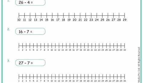 number line subtraction worksheets 2nd grade