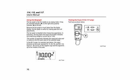 Using the bargraph, Testing the fuse (115 & 117 only) | Fluke 117 User