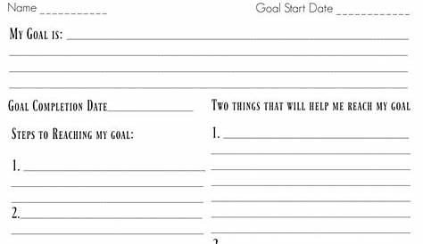 life goals worksheet
