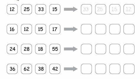 Order these numbers up to 100 from greatest to smallest math worksheet