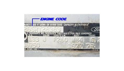 ford f150 vin engine code