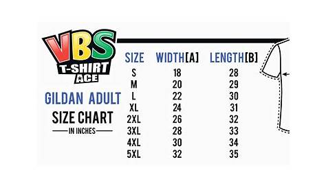 youth shirt size chart gildan