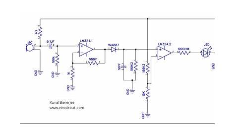 Sound detector using LM324 | ElecCircuit.com