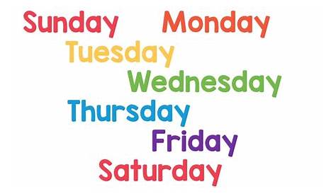 preschool days of the week
