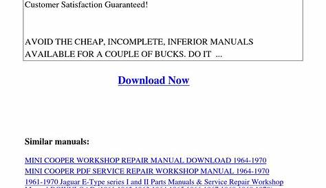 mini cooper repair manual