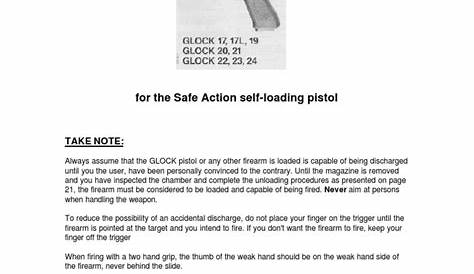 Glock Owners Manual | Trigger (Firearms) | Handgun