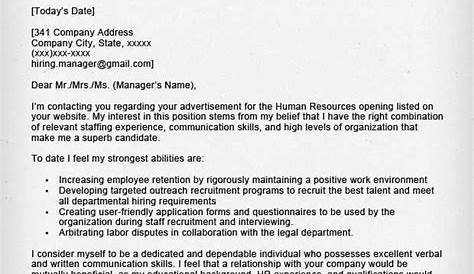 Human Resources Director Cover Letter Sample | Master of Template Document