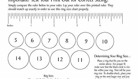 ring sizing chart | Printable ring size chart, Ring sizes chart