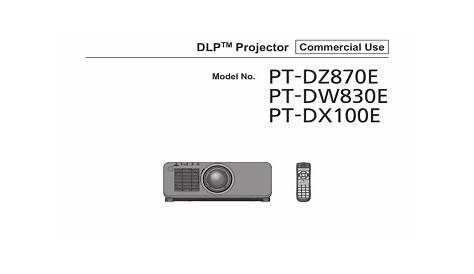 Panasonic PT-DX100 Projector User Guide | Manualzz