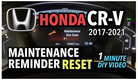 Honda CR-V - Maintenance Required Reset - 2017-2021 - YouTube