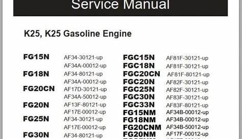 Mitsubishi Forklift FG15N FG18N Operation & Maintenance Service Manual
