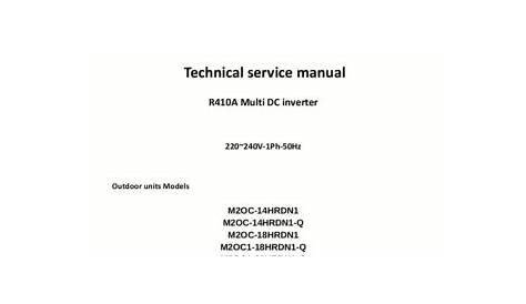 Midea Air Conditioner Service Manuals