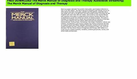 FREE DOWNLOAD The Merck Manual of Diagnosis and Therapy Audiobook Str…