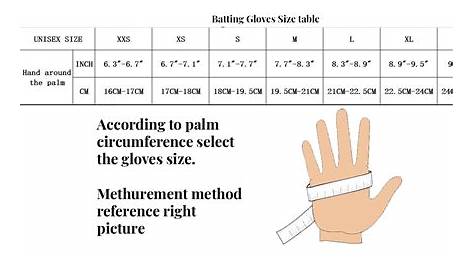 franklin youth batting glove size chart