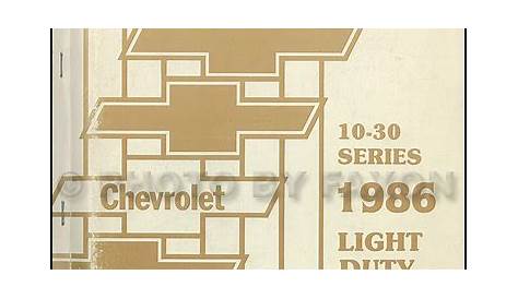 1986 Chevrolet CK Wiring Diagram Original Pickup Suburban Blazer