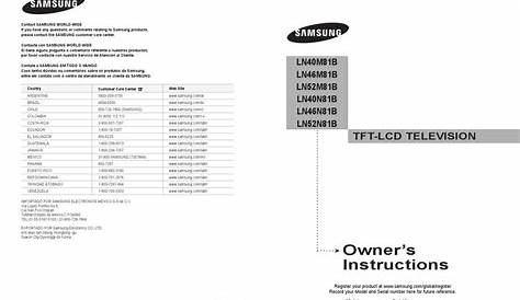 SAMSUNG LN40M81B OWNER'S INSTRUCTIONS MANUAL Pdf Download | ManualsLib