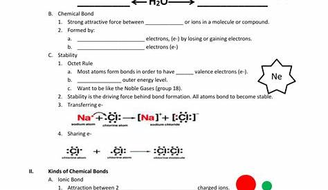 41 chapter 6 chemical bonding worksheet answers - Worksheet Database