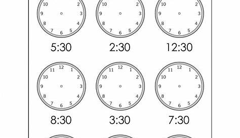 telling time worksheets for 2nd graders