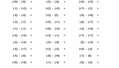 subtracting integers worksheet grade 7 pdf