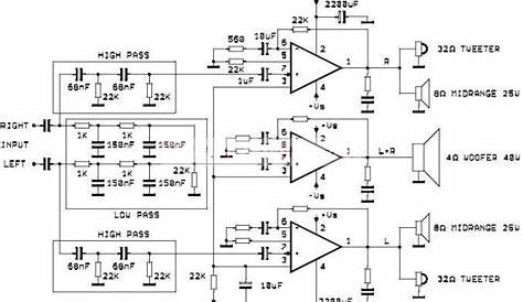 TDA2052 Active Audio System | Electronic Circuits Diagram