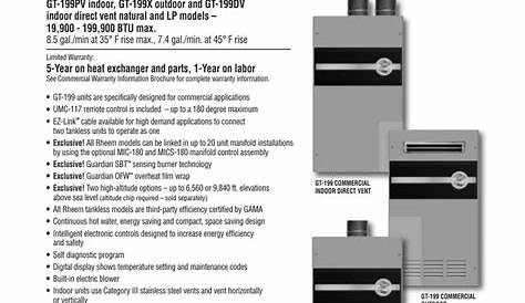 rheem performance water heater manual