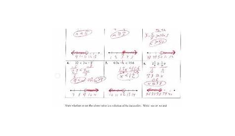 intro to inequalities worksheets answer key