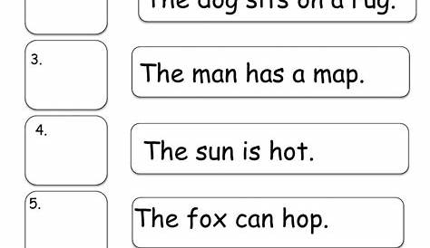 CVC sentences online worksheet for Kindergarten. You can do the
