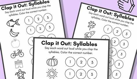 Counting Syllables Clapping Worksheets - Literacy Learn
